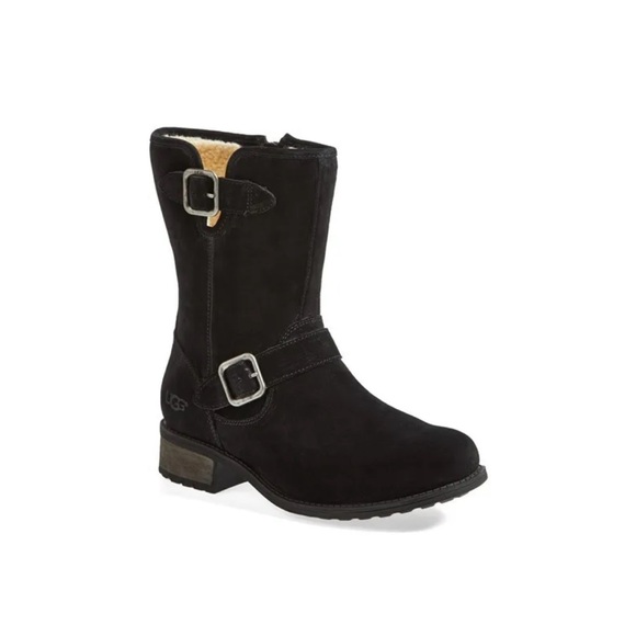 UGG Women’s Chaney Black Suede Water-Resistant Mid Boots - Size 9 NWOT - Picture 1 of 11